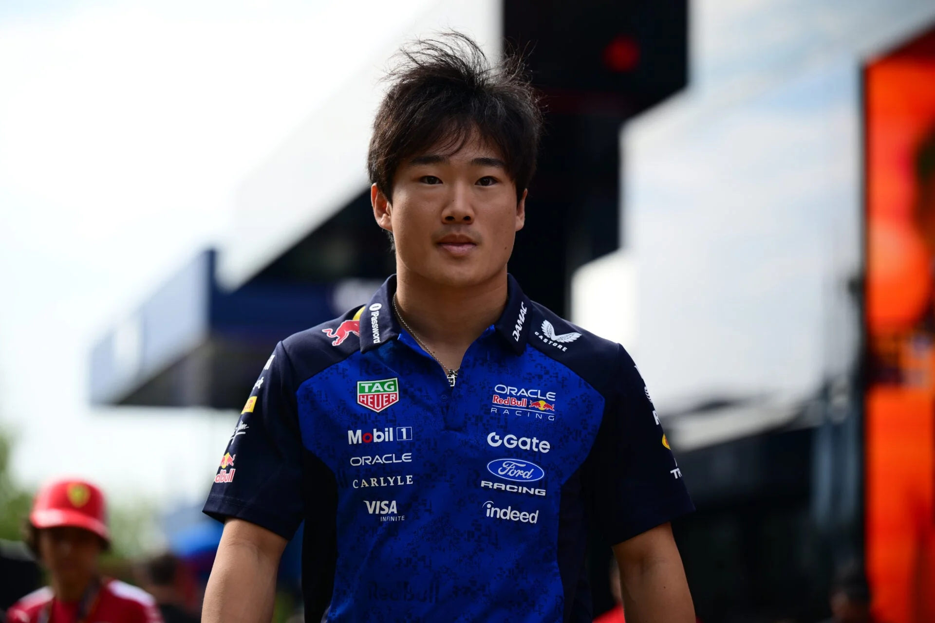 Yuki Tsunoda in the paddock during the Belgian Grand Prix