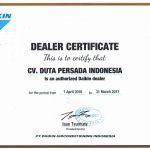 Certificate Dealer DAIKIN 2016